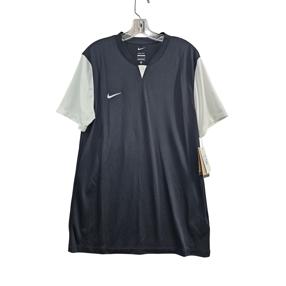 Nike Soccer Jersey Mens Large Black White Dri-Fit Slim Fit Top DR0934-010